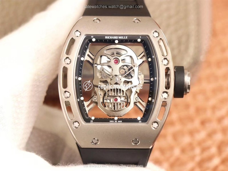 Replica Richard Mille RM052 ZF Factory Silver Titanium Skull Dial Replica Richard Mille RM052 ZF Factory Silver Titanium Skull Dial