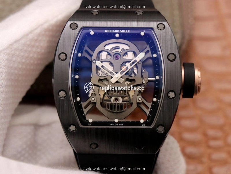 Replica Richard Mille RM052-01 ZF Factory Black Ceramic Grey Skull Dial Replica Richard Mille RM052-01 ZF Factory Black Ceramic Grey Skull Dial