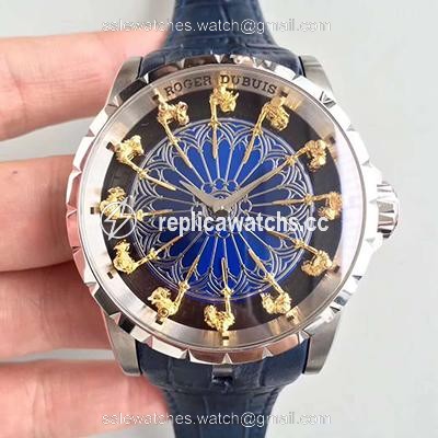 Replica Roger Dubuis Excalibur Knights Of The Round Table II RDDBEX0495 Blue Dial Replica Roger Dubuis Excalibur Knights Of The Round Table II RDDBEX0495 Blue Dial