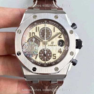 Replica Audemars Piguet Royal Oak Offshore 26470ST.OO.A801CR.01 JF Factory V2 Beige Dial Replica Audemars Piguet Royal Oak Offshore 26470ST.OO.A801CR.01 JF Factory V2 Beige Dial