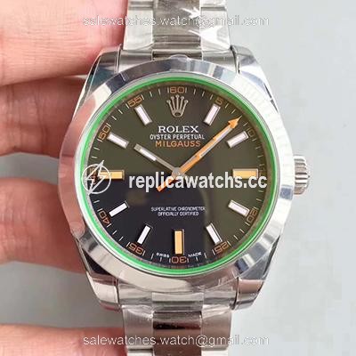 Replica Rolex Milgauss 116400GV AR Factory Black Dial Replica Rolex Milgauss 116400GV AR Factory Black Dial