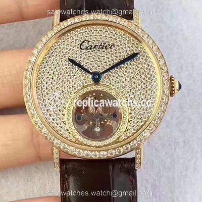 Replica Cartier Rotonde Tourbillon Diamonds Dial Replica Cartier Rotonde Tourbillon Diamonds Dial