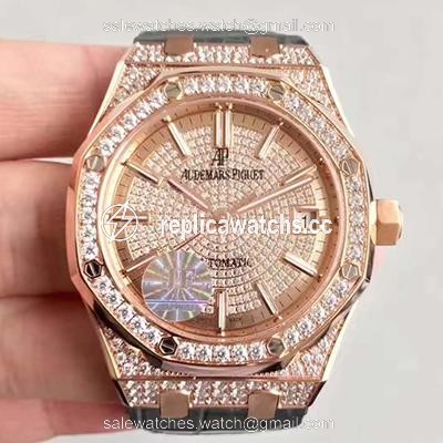 Replica Audemars Piguet Royal Oak 15450 JF Factory Rose Gold Diamond Dial Replica Audemars Piguet Royal Oak 15450 JF Factory Rose Gold Diamond Dial