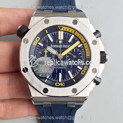 Replica Audemars Piguet Royal Oak Offshore Diver Chronograph 26703ST.OO.A027CA.01 JF Factory Blue Dial Replica Audemars Piguet Royal Oak Offshore Diver Chronograph 26703ST.OO.A027CA.01 JF Factory Blue Dial