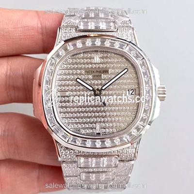 Replica Patek Philippe Nautilus Jumbo 5719/1G-001 Diamonds Dial Replica Patek Philippe Nautilus Jumbo 5719/1G-001 Diamonds Dial