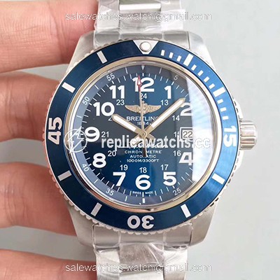 Replica Breitling Superocean II 44MM A17392D8/C910-162A GF Factory Blue Dial Replica Breitling Superocean II 44MM A17392D8/C910-162A GF Factory Blue Dial
