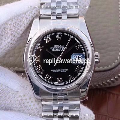 Replica Rolex Datejust 116234 36mm AR Factory Black Dial Rome Time Scale Replica Rolex Datejust 116234 36mm AR Factory Black Dial Rome Time Scale