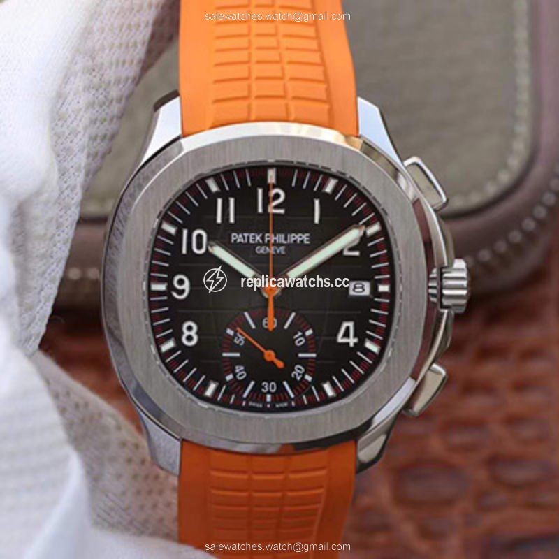 Replica Patek Philippe Aquanaut Chronograph 5968A Orange Rubber Strap Black Dial Replica Patek Philippe Aquanaut Chronograph 5968A Orange Rubber Strap Black Dial