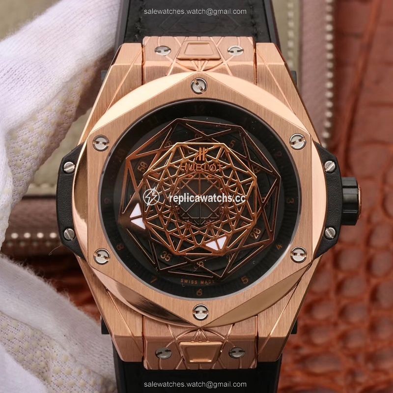 Replica Hublot Big Bang Sang Bleu King Gold 415.OX.1118.VR.MXM17 TMF Factory Black Dial Replica Hublot Big Bang Sang Bleu King Gold 415.OX.1118.VR.MXM17 TMF Factory Black Dial