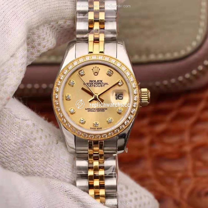Replica Rolex Lady Datejust 18K Gold Plating 28mm Gold Dial Replica Rolex Lady Datejust 18K Gold Plating 28mm Gold Dial
