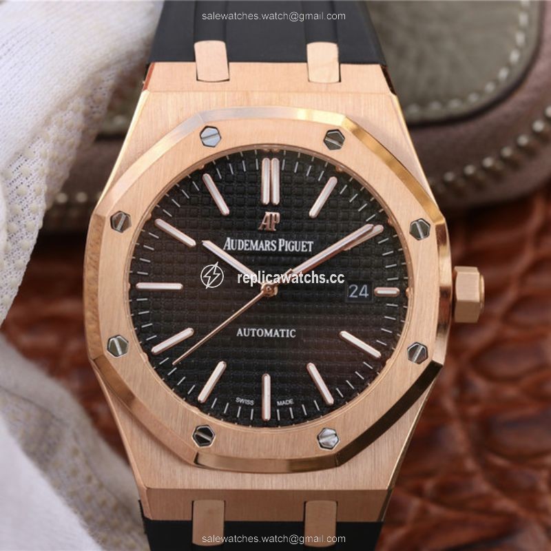 Replica Audemars Piguet Royal Oak 15400OR.OO.D002CR.01 JF Factory Black Dial Replica Audemars Piguet Royal Oak 15400OR.OO.D002CR.01 JF Factory Black Dial