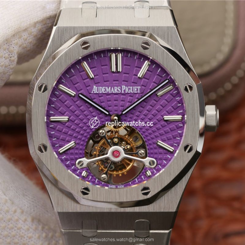 Replica Audemars Piguet Royal Oak Tourbillon 26522ST.OO.1220ST.01 R8 Factory Purple Dial Replica Audemars Piguet Royal Oak Tourbillon 26522ST.OO.1220ST.01 R8 Factory Purple Dial
