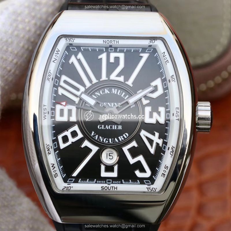 Replica Franck Muller Vanguard V45-04 Black Leather Strap Black Dial Replica Franck Muller Vanguard V45-04 Black Leather Strap Black Dial