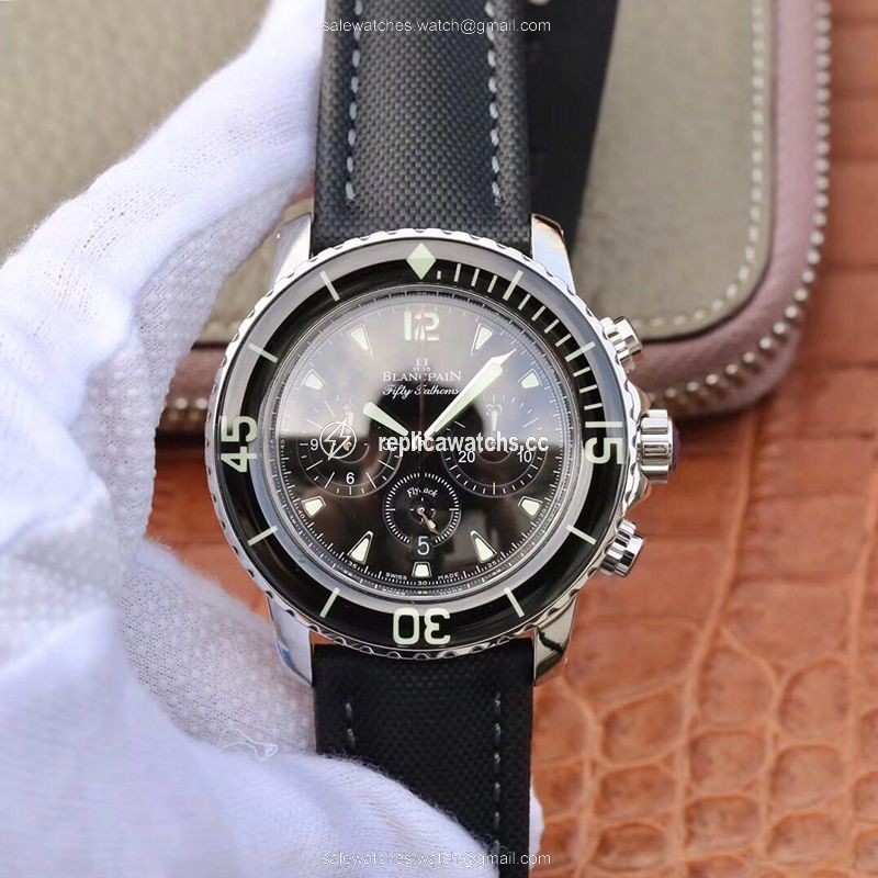 Replica Blancpain Fifty Fathoms Chronographe Flyback 5085F-1130-52A OM Factory Black Nylon Strap Black Dial Replica Blancpain Fifty Fathoms Chronographe Flyback 5085F-1130-52A OM Factory Black Nylon Strap Black Dial