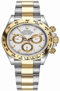 Replica 116503 White Index Oyster Rolex Cosmograph Daytona Steel and Gold Mens Watch