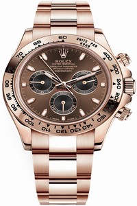 Replica 116505 Chocolate Black Index Rolex Cosmograph Daytona Everose Gold Mens Watch