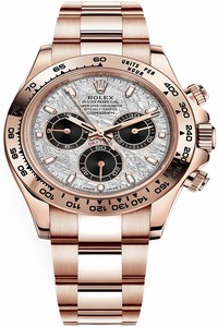 Replica 116505 Meteorite Black Index Rolex Cosmograph Daytona Everose Gold Mens Watch