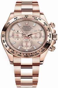 Replica 116505 Sundust Baguette Rolex Cosmograph Daytona Everose Gold Mens Watch