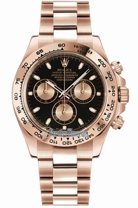 Replica 116505 Black and Pink Index Rolex Cosmograph Daytona Everose Gold Mens Watch