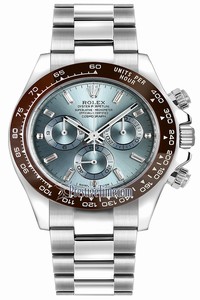 Replica 116506 Ice Blue Baguette Rolex Cosmograph Daytona Platinum Mens Watch