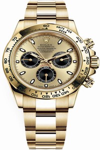 Replica 116508 Champagne Black Rolex Cosmograph Daytona Yellow Gold Mens Watch
