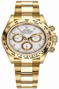 Replica 116508 White Index Oyster Rolex Cosmograph Daytona Yellow Gold Mens Watch