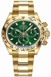 Replica 116508 Green Index Oyster Rolex Cosmograph Daytona Yellow Gold Mens Watch