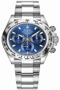 Replica 116509 Blue Index Oyster Rolex Cosmograph Daytona White Gold Mens Watch