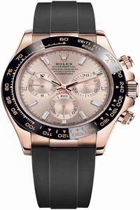 Replica 116515LN Sundust Baguette Oysterflex Rolex Cosmograph Daytona Everose Gold Mens Watch