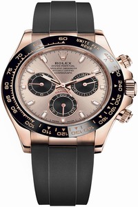 Replica 116515LN Sundust Black Oysterflex Rolex Cosmograph Daytona Everose Gold Mens Watch