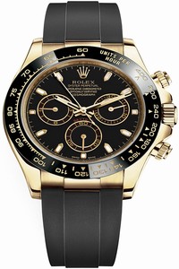 Replica 116518LN Black Oysterflex Rolex Cosmograph Daytona Yellow Gold Mens Watch