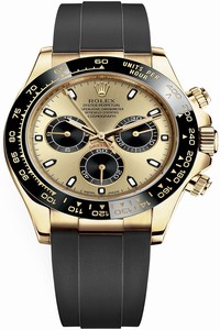 Replica 116518LN Champagne Black Oysterflex Rolex Cosmograph Daytona Yellow Gold Mens Watch