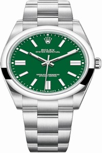 Replica 124300 Green Rolex Oyster Perpetual 41mm Mens Watch