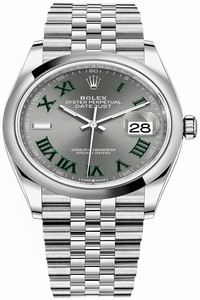 Replica 126200 Slate Roman Jubilee Wimbledon Rolex Datejust 36mm Stainless Steel Midsize Watch