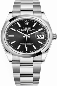 Replica 126200 Black Index Oyster Rolex Datejust 36mm Stainless Steel Midsize Watch