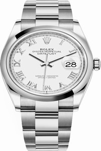 Replica 126200 White Roman Oyster Rolex Datejust 36mm Stainless Steel Midsize Watch