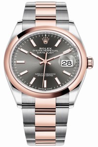 Replica 126201 Dark Rhodium Index Oyster Rolex Datejust 36mm Stainless Steel and Rose Gold Ladies Watch