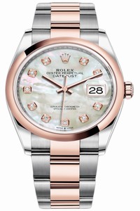 Replica 126201 MOP Diamond Oyster Rolex Datejust 36mm Stainless Steel and Rose Gold Ladies Watch