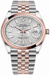 Replica 126201 Silver Palm Jubilee Rolex Datejust 36mm Stainless Steel and Rose Gold Ladies Watch