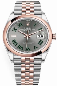 Replica 126201 Slate Roman Jubilee Wimbledon Rolex Datejust 36mm Stainless Steel and Rose Gold Ladies Watch