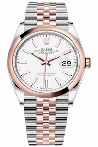 Replica 126201 White Index Jubilee Rolex Datejust 36mm Stainless Steel and Rose Gold Ladies Watch