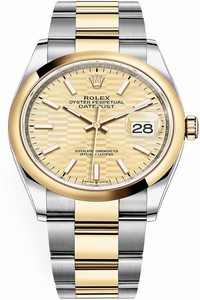 Replica 126203 Golden Fluted Oyster Rolex Datejust 36mm Stainless Steel and Yellow Gold Ladies Watch