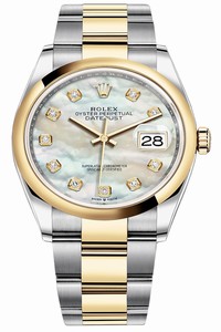 Replica 126203 MOP Diamond Oyster Rolex Datejust 36mm Stainless Steel and Yellow Gold Ladies Watch