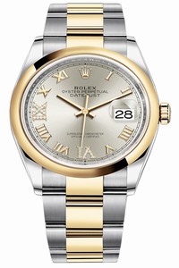 Replica 126203 Silver VI IX Roman Oyster Rolex Datejust 36mm Stainless Steel and Yellow Gold Ladies Watch