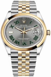 Replica 126203 Slate Roman Jubilee Wimbledon Rolex Datejust 36mm Stainless Steel and Yellow Gold Ladies Watch