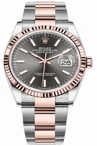 Replica 126231 Dark Rhodium Index Oyster Rolex Datejust 36mm Stainless Steel and Rose Gold Ladies Watch