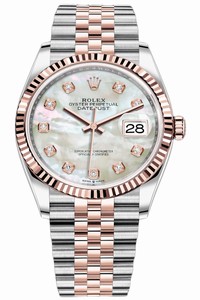 Replica 126231 MOP Diamond Jubilee Rolex Datejust 36mm Stainless Steel and Rose Gold Ladies Watch