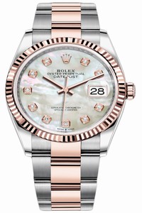 Replica 126231 MOP Diamond Oyster Rolex Datejust 36mm Stainless Steel and Rose Gold Ladies Watch