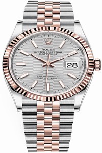 Replica 126231 Silver Fluted Jubilee Rolex Datejust 36mm Stainless Steel and Rose Gold Ladies Watch