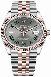Replica 126231 Slate Roman Jubilee Wimbledon Rolex Datejust 36mm Stainless Steel and Rose Gold Ladies Watch